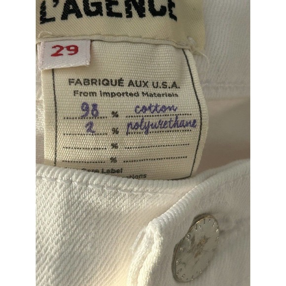 L'AGENCE Women’s Cutoff White Raw Frayed Hem Denim Zoe Short Relaxed New Size 29 - Picture 4 of 11